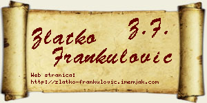Zlatko Frankulović vizit kartica